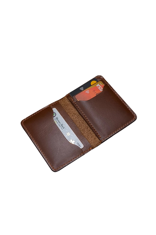 Sleek Brown Leather Bifold Wallet