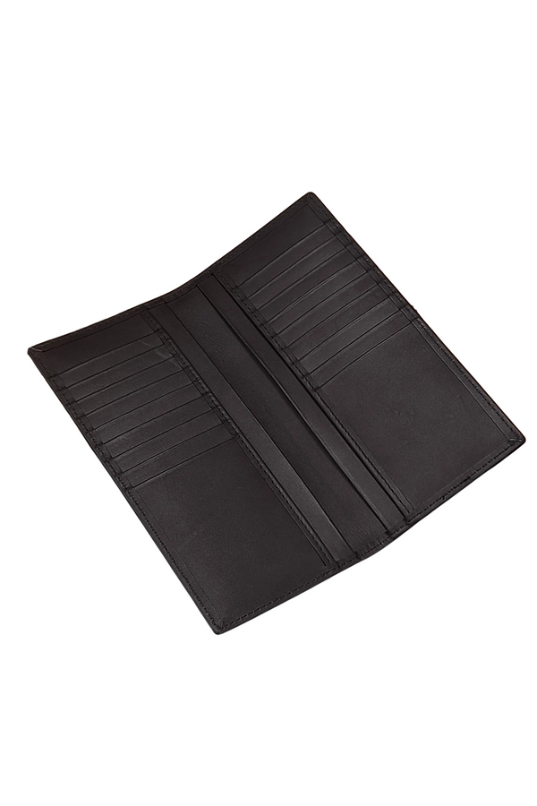Men’s Brown Leather Long Wallet - Slim Design