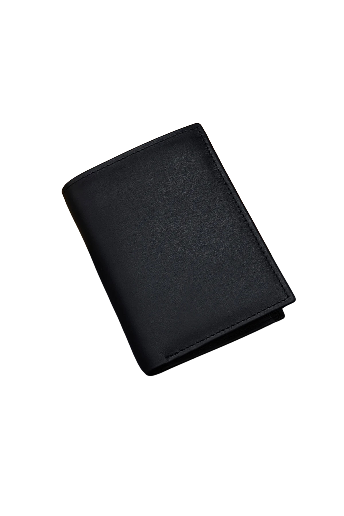 Men’s Black Leather Trifold Wallet – Slim Vertical Style