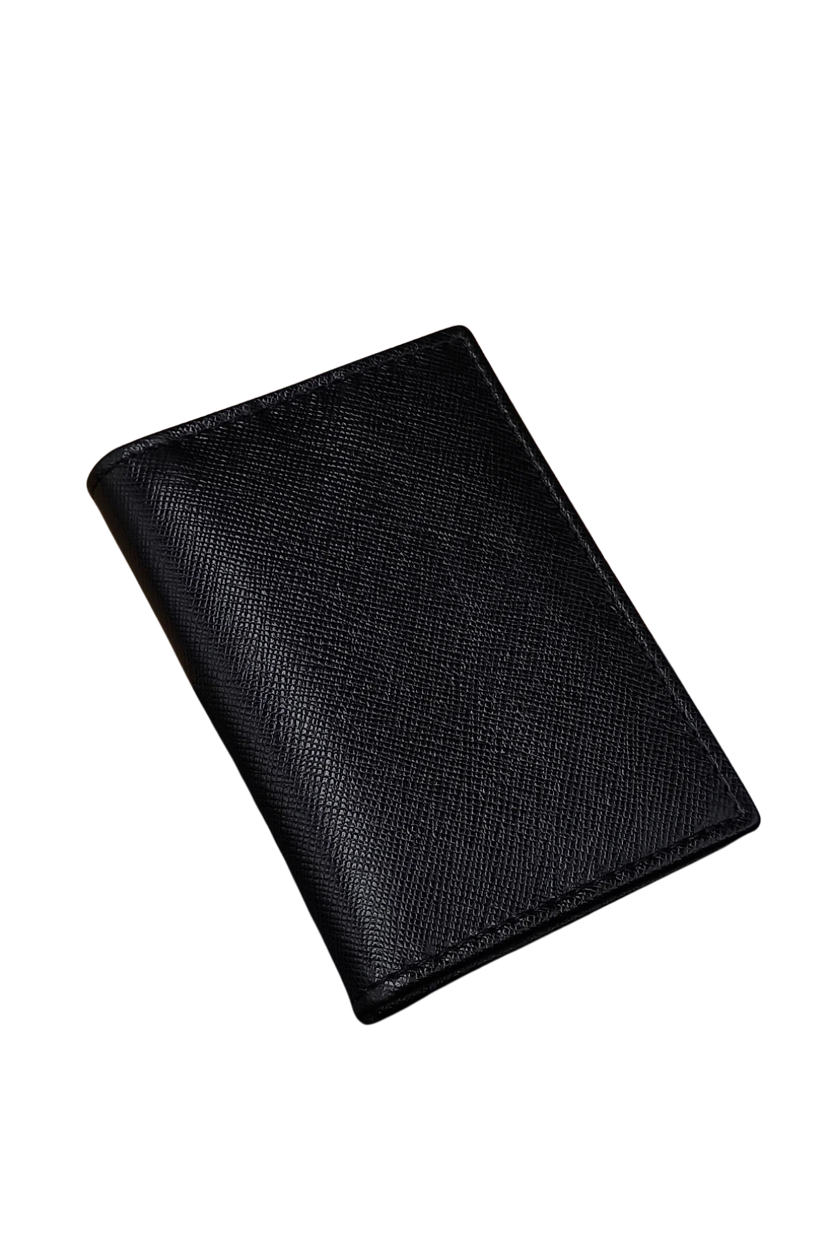 Slim Black Leather Card Holder for Men – Minimalist & Textured Design