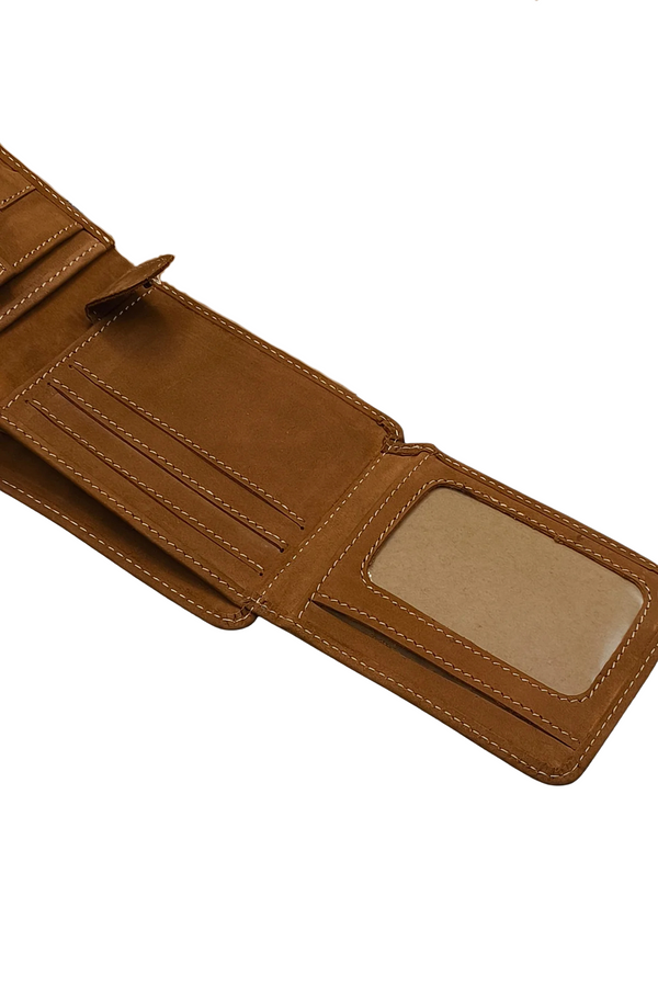 Tan Leather Bifold Wallet – Handcrafted & Durable