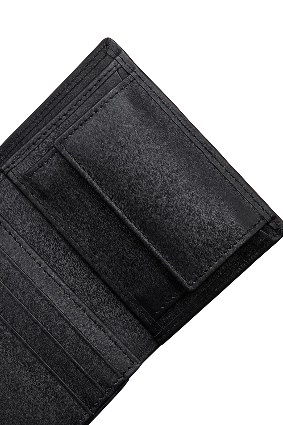 Men’s Black Leather Trifold Wallet – Slim Vertical Style