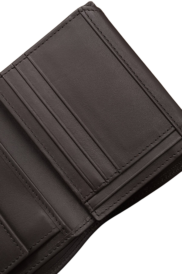 Men's Brown Leather Wallet - Bifold with Button Closure