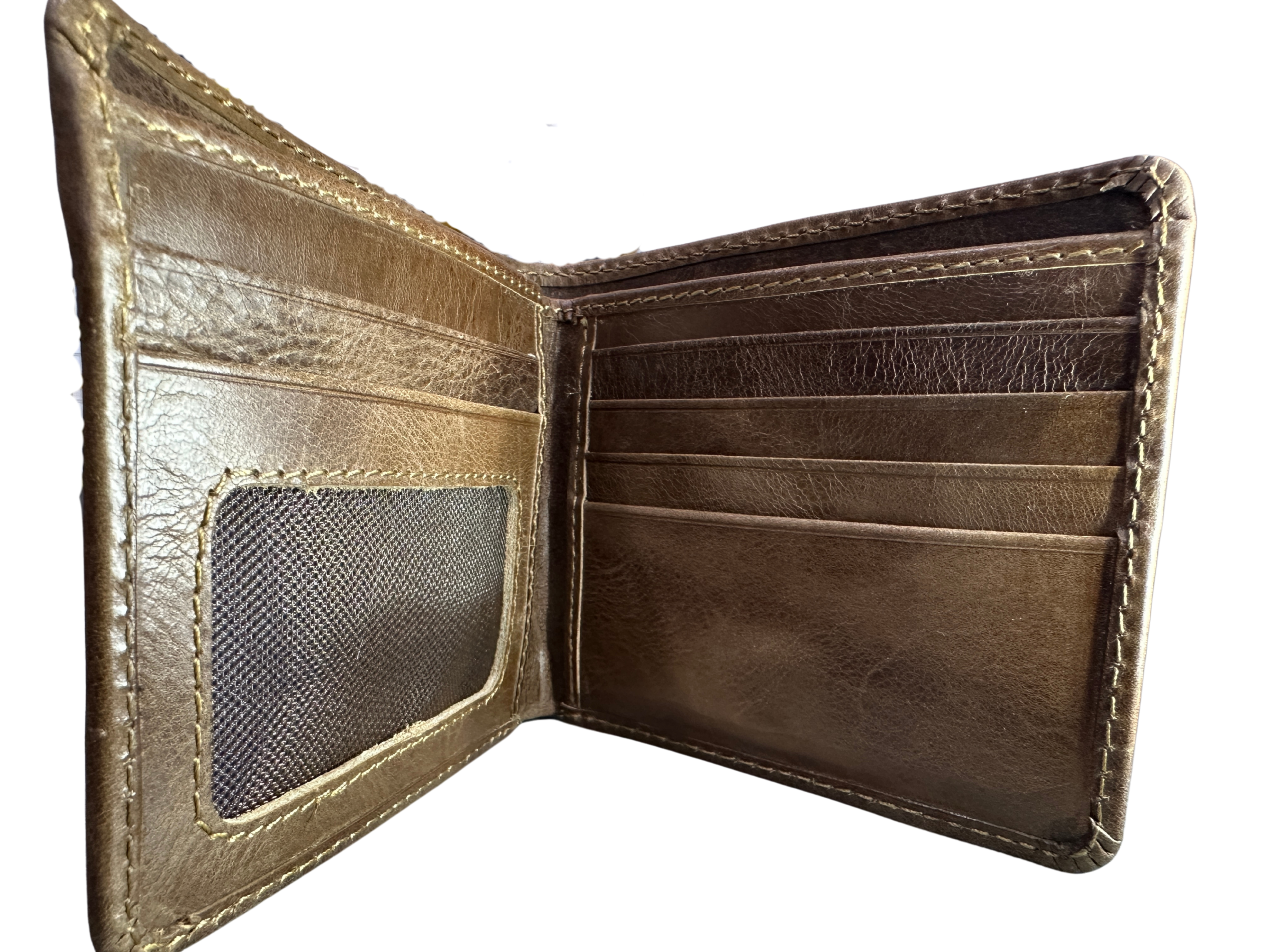 Smooth Brown Leather Wallet – Handcrafted Bifold for Men