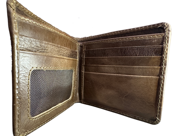 Smooth Brown Leather Wallet – Handcrafted Bifold for Men