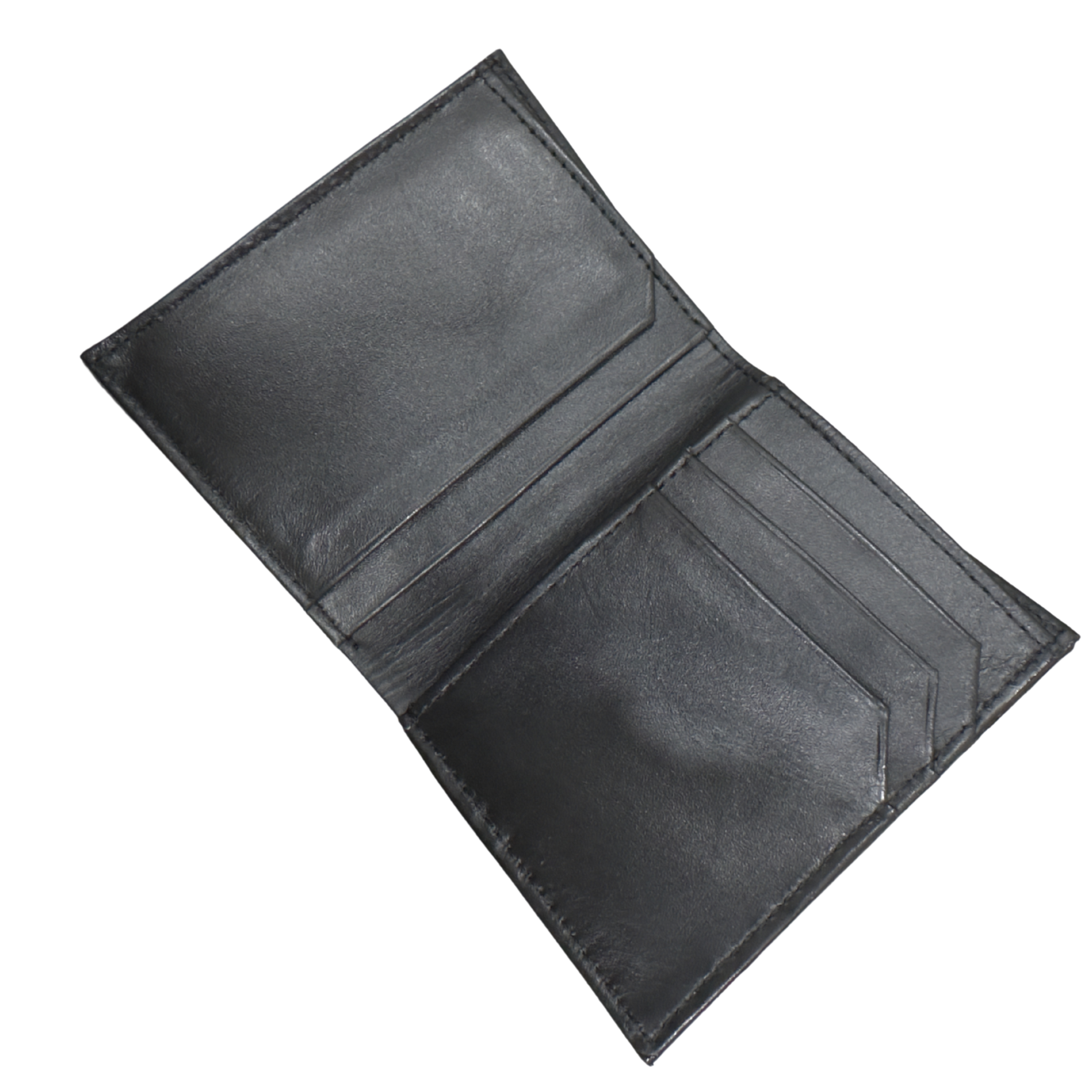 Black Crocodile-Embossed Leather Bifold Wallet