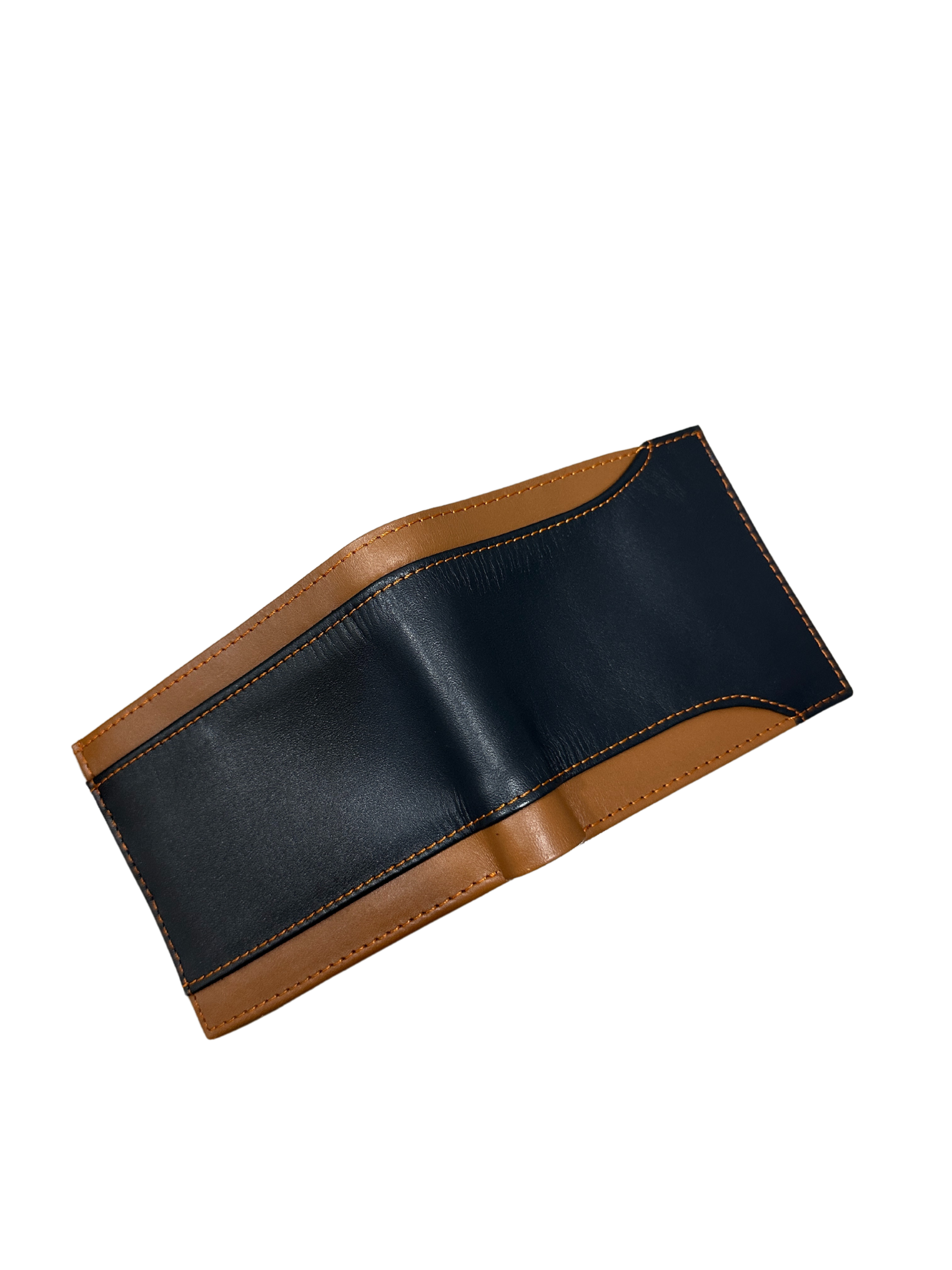 Stylish Men’s Leather Wallet – Slim Bifold, Black & Tan Finish