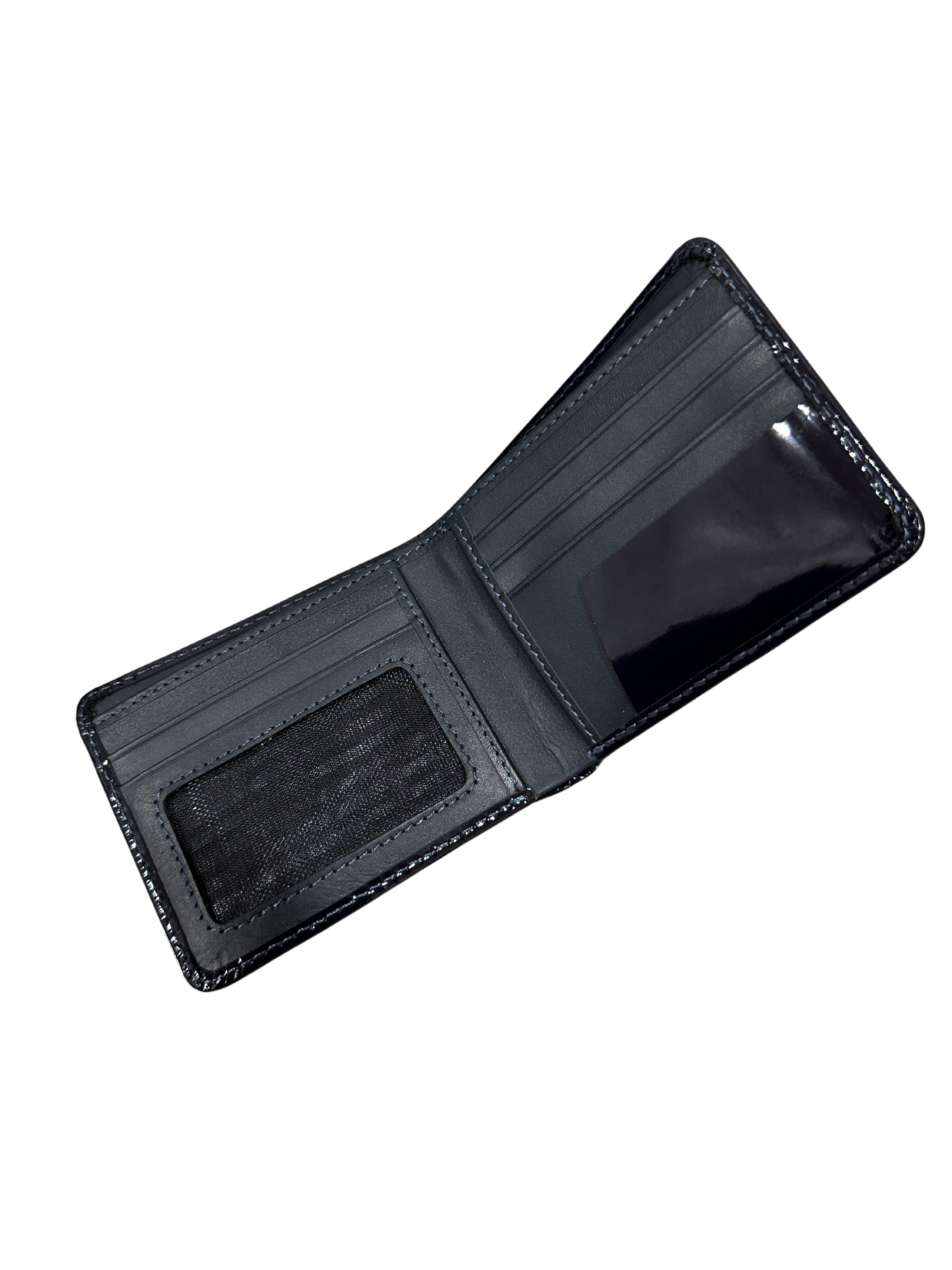 Classic Black Leather Bifold Wallet - Handcrafted with Contrast Stitching