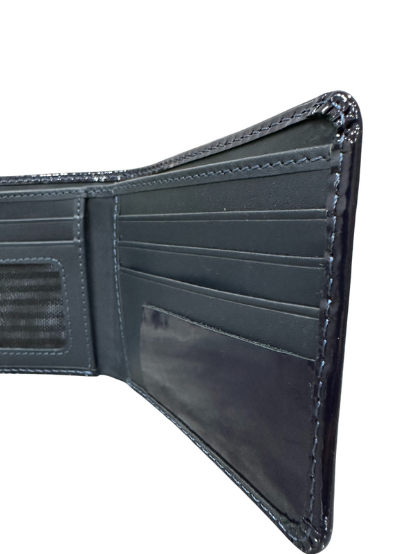 Classic Black Leather Bifold Wallet - Handcrafted with Contrast Stitching